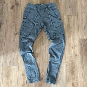 Hollister Stacked Skinny Jogger Pants Gray Small Cargo Stretch Men’s